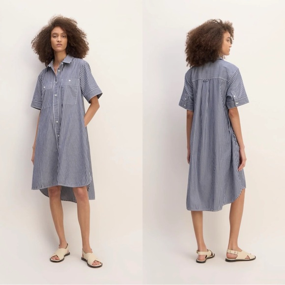 Everlane Dresses & Skirts - Everlane The Daytripper Dress In Dark Navy / White Size XL